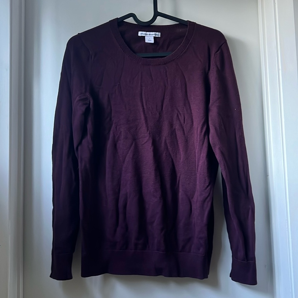 Amazon Essentials Purple Cotton Crew Neck Shirt